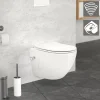 Wand-WC Hänge Toilette aus Keramik 49cm lang Spülrandlos mit Bidet & Softclose Luxebath-ECD Germany Sale