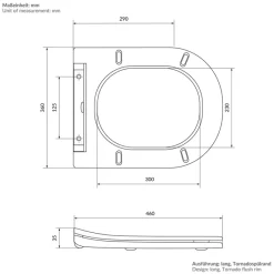 Wand-WC Hänge Toilette aus Keramik 54 cm lang Spülrandlos mit Bidet & Softclose Luxebath-ECD Germany Sale