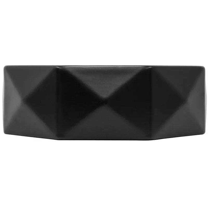 Waschbecken Diamantform ohne Überlauf Ø 42x13,5 cm Schwarz aus Keramik ML-Design-ECD Germany Discount