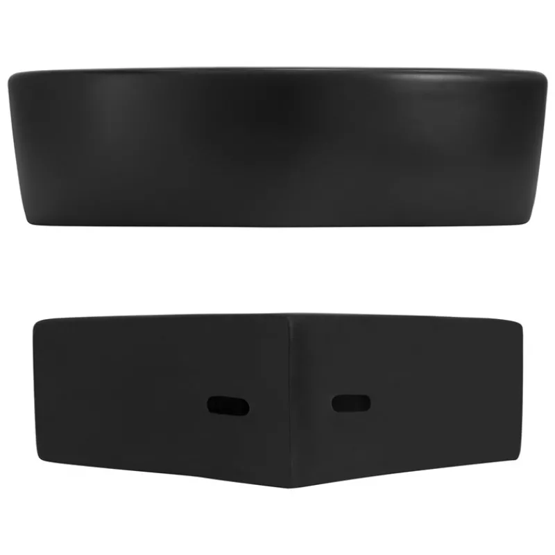 Waschbecken Dreieckig mit Überlauf 46x33x13 cm Schwarz aus Keramik ML-Design-ECD Germany Sale