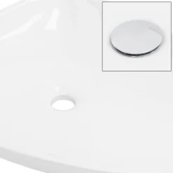 Waschbecken Dreieckig ohne Überlauf 69x46x13 cm Weiß aus Keramik ML-Design-ECD Germany Discount