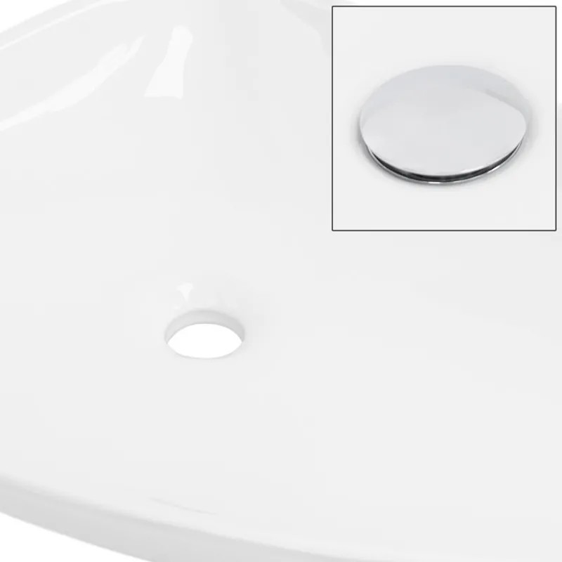 Waschbecken Dreieckig ohne Überlauf 69x46x13 cm Weiß aus Keramik ML-Design-ECD Germany Discount