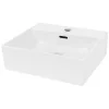 Waschbecken Eckig mit Überlauf 41,5x36x13 cm Weiß aus Keramik-ECD Germany Best