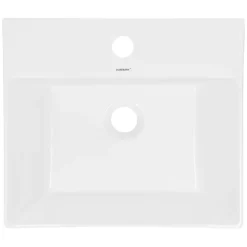 Waschbecken Eckig mit Überlauf 41,5x36x13 cm Weiß aus Keramik-ECD Germany Best