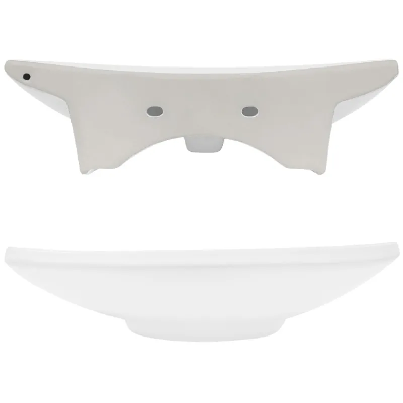 Waschbecken Eckig mit Überlauf 60,5x46x16,5 cm Weiß aus Keramik-ECD Germany