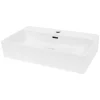 Waschbecken Eckig mit Überlauf 605x365x130 mm Weiß aus Keramik-ECD Germany Online