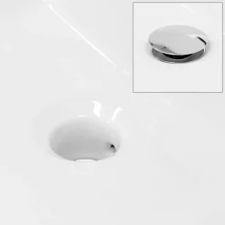 Waschbecken Eckig mit Überlauf 605x365x130 mm Weiß aus Keramik-ECD Germany Online