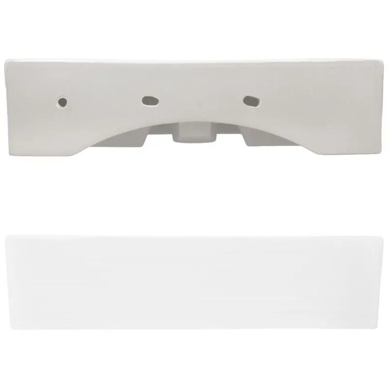 Waschbecken Eckig mit Überlauf 515x360x130 mm Weiß aus Keramik-ECD Germany