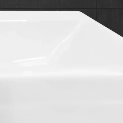 Waschbecken Eckig mit Überlauf 515x360x130 mm Weiß aus Keramik-ECD Germany