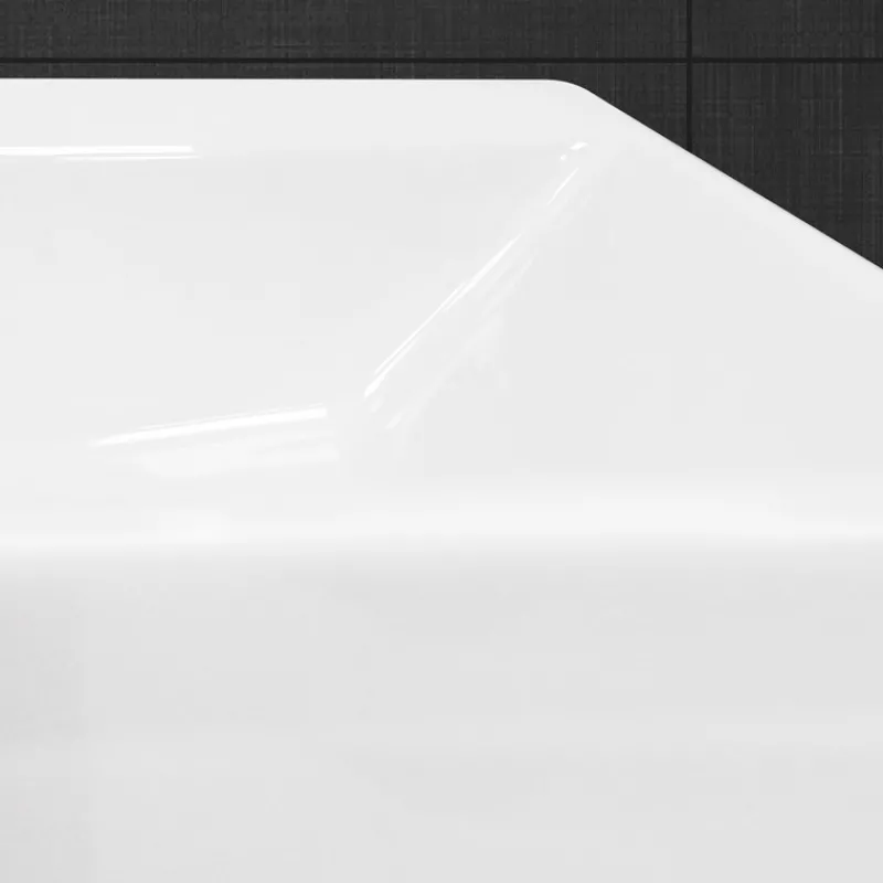 Waschbecken Eckig mit Überlauf 515x360x130 mm Weiß aus Keramik-ECD Germany