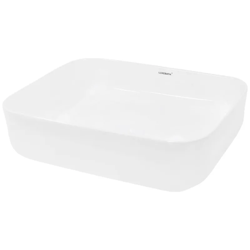 Waschbecken Eckig ohne Überlauf 50,5x39,5x13,5 mm Weiß aus Keramik-ECD Germany Outlet