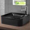 Waschbecken Eckig ohne Überlauf 43x43x12 cm Schwarz aus Keramik ML-Design-ECD Germany Outlet