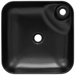 Waschbecken Eckig ohne Überlauf 43x43x12 cm Schwarz aus Keramik ML-Design-ECD Germany Outlet