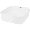 Waschbecken Eckig ohne Überlauf 39x39x14 cm Weiß aus Keramik-ECD Germany Best