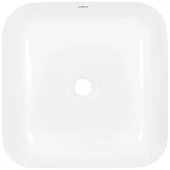 Waschbecken Eckig ohne Überlauf 39x39x14 cm Weiß aus Keramik-ECD Germany Best