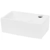 Waschbecken Eckig ohne Überlauf 35x20,5x12,5 cm Weiß aus Keramik-ECD Germany