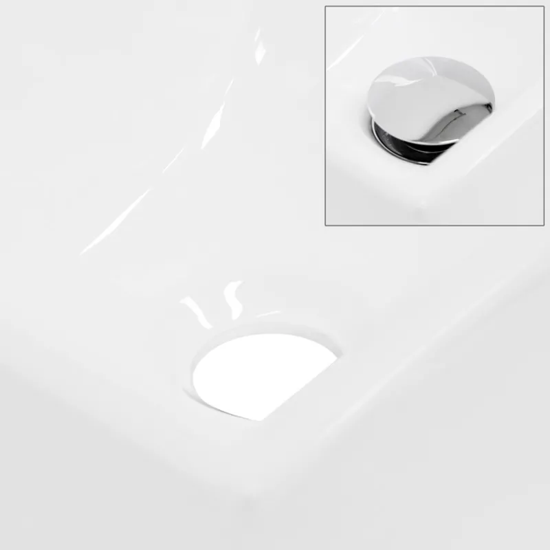 Waschbecken Eckig ohne Überlauf 35x20,5x12,5 cm Weiß aus Keramik-ECD Germany