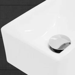 Waschbecken Eckig ohne Überlauf 35x20,5x12,5 cm Weiß aus Keramik-ECD Germany