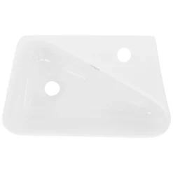 Waschbecken Eckigform mit Überlauf 45x27x13 cm Weiß aus Keramik ML-Design-ECD Germany New