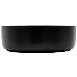 Waschbecken inkl. Ablaufgarnitur Schwarz ohne Überlauf Ø 36x12 cm Schwarz aus Keramik ML-Design-ECD Germany New