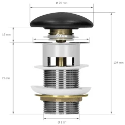 Waschbecken inkl. Ablaufgarnitur Schwarz mit Überlauf 59x39,5x20,5 cm Schwarz matt aus Keramik ML-Design-ECD Germany Best