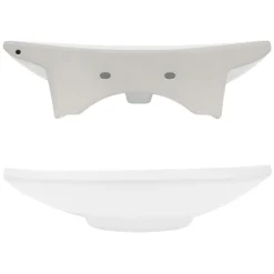 Waschbecken inkl. Ablaufgarnitur Weiß mit Überlauf 60,5x46x16,5 cm Weiß aus Keramik-ECD Germany Online