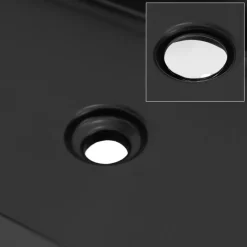 Waschbecken inkl. Ablaufgarnitur ohne Überlauf 68x38x12 cm Schwarz aus Keramik ML-Design-ECD Germany Outlet