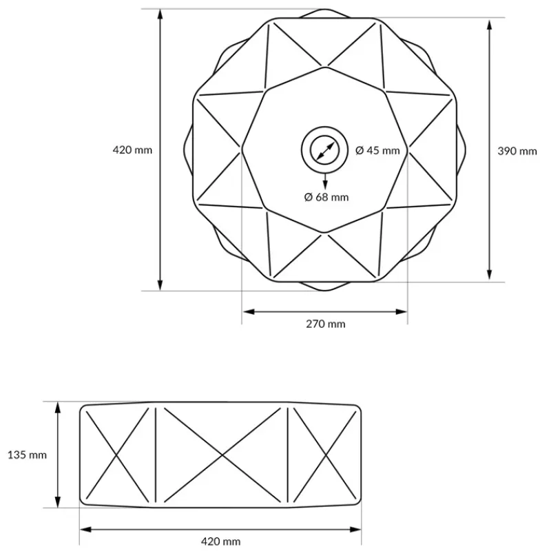 Waschbecken inkl. Ablaufgarnitur Silber ohne Überlauf Ø 42x13,5 cm Weiß aus Keramik ML-Design-ECD Germany Clearance
