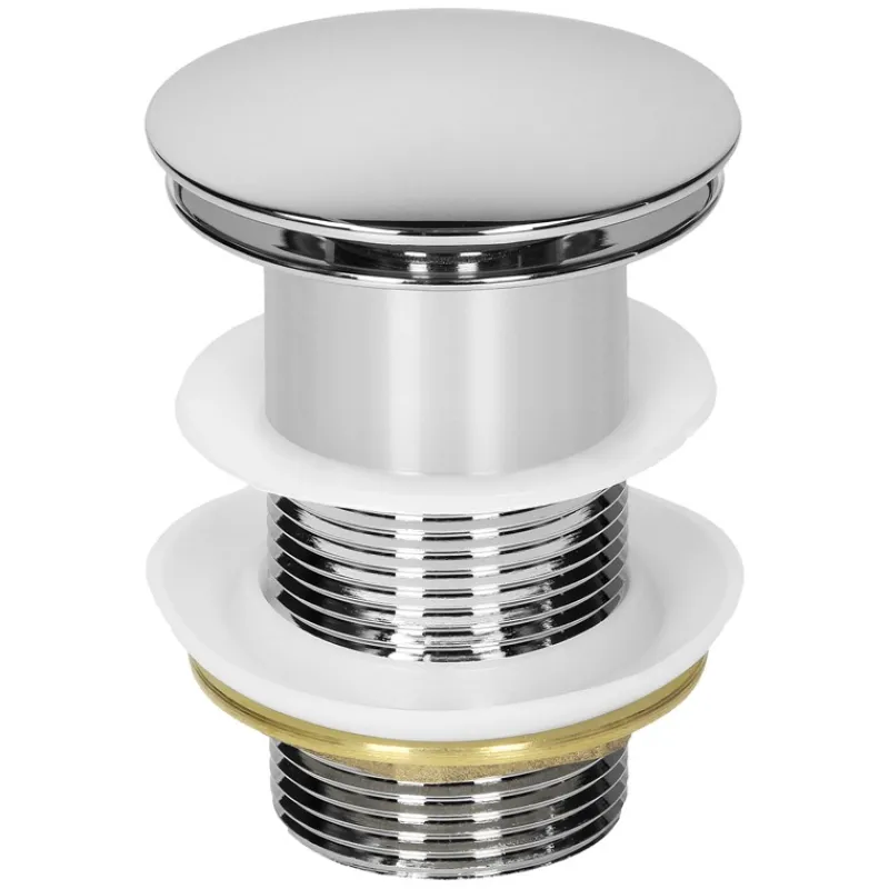 Waschbecken inkl. Ablaufgarnitur Silber ohne Überlauf Ø 42x13,5 cm Weiß aus Keramik ML-Design-ECD Germany Clearance