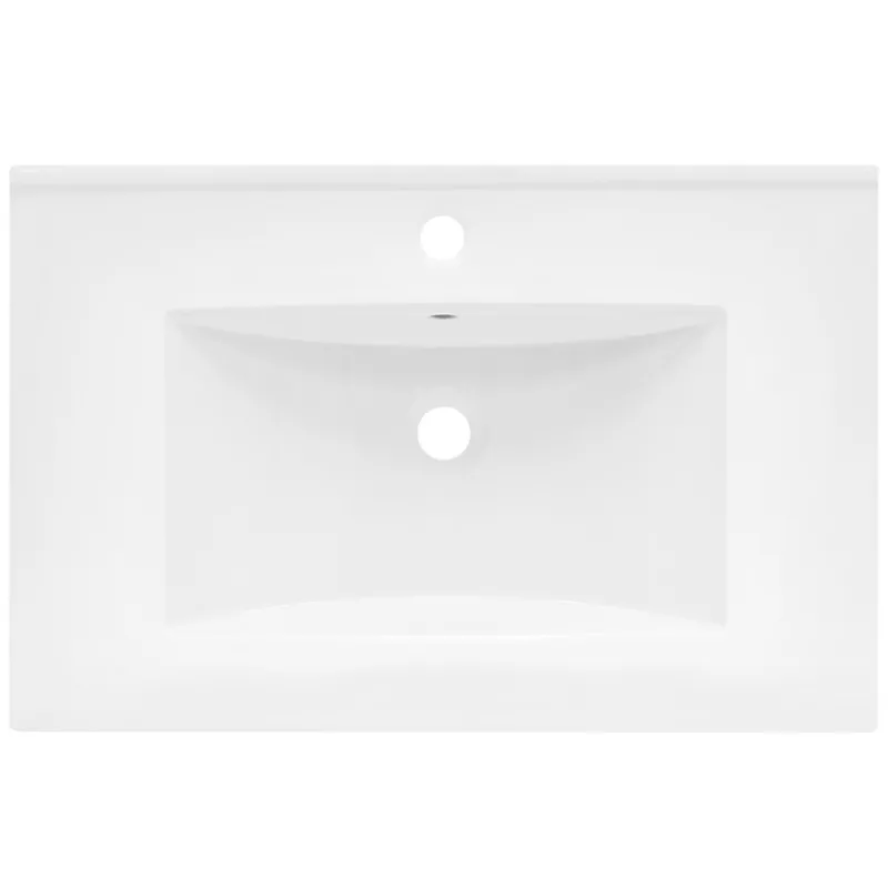 Waschbecken inkl. Ablaufgarnitur mit Überlauf 71x46,5x17,5 mm Weiß aus Keramik LuxeBath-ECD Germany Outlet