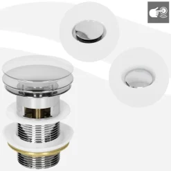 Waschbecken inkl. Ablaufgarnitur mit Überlauf 71x46,5x17,5 mm Weiß aus Keramik LuxeBath-ECD Germany Outlet