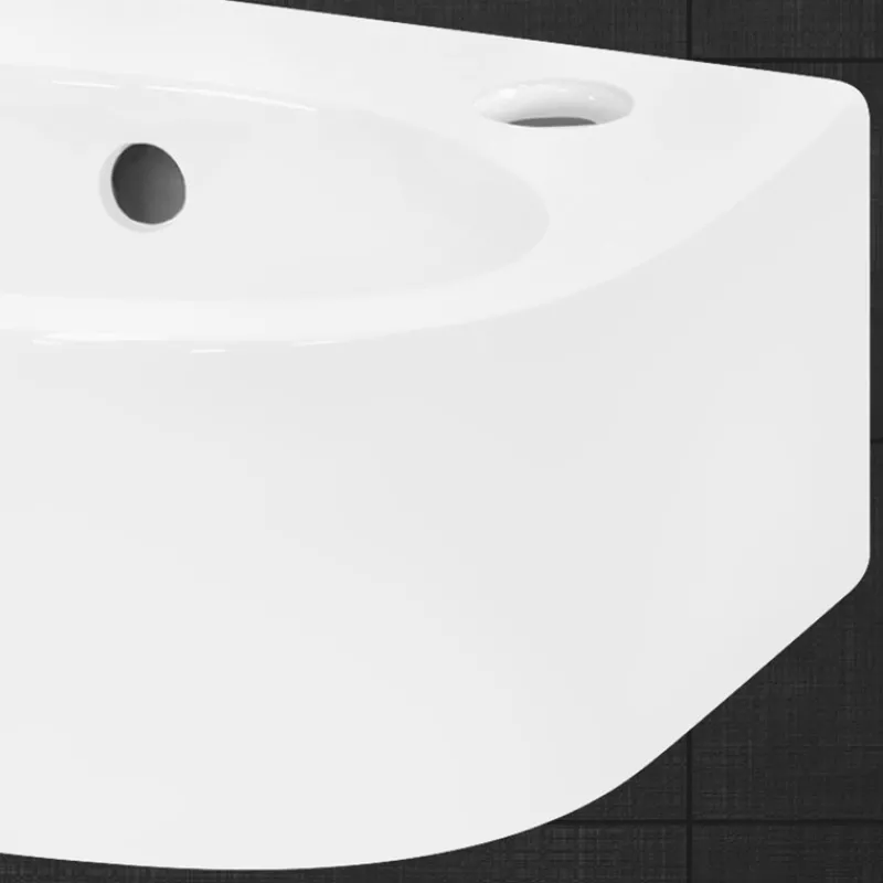 Waschbecken inkl. Ablaufgarnitur Silber mit Überlauf 33,5x25,5x13 cm Weiß aus Keramik-ECD Germany Sale