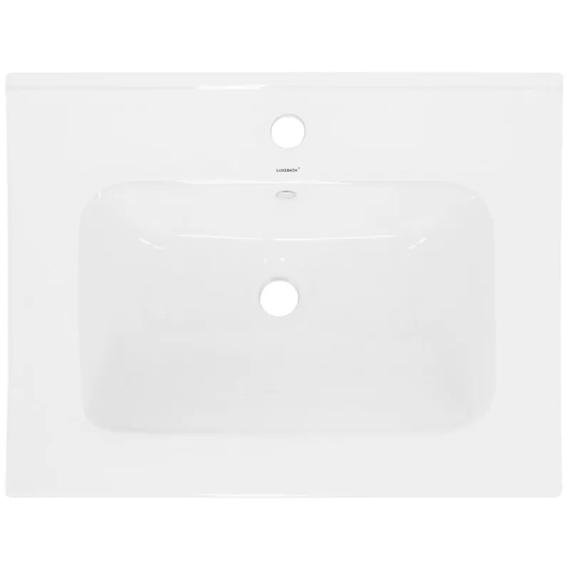 Waschbecken inkl. Ablaufgarnitur mit Überlauf 61x16,5x46 cm Weiß aus Keramik ML-Design-ECD Germany Sale