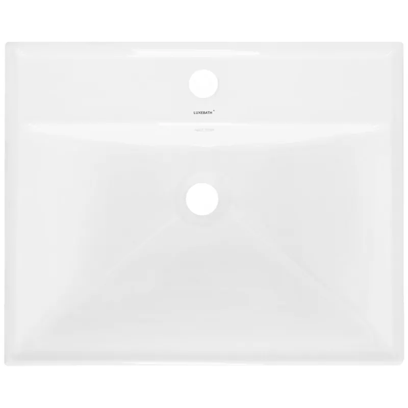 Waschbecken inkl. Ablaufgarnitur Weiß mit Überlauf 51x41,5x15,5 cm Weiß aus Keramik ML-Design-ECD Germany Best