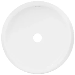 Waschbecken inkl. Ablaufgarnitur Weiß ohne Überlauf Ø 40x35 cm Weiß aus Keramik-ECD Germany Hot