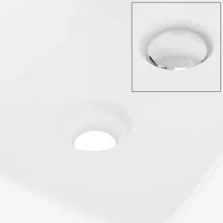 Waschbecken inkl. Ablaufgarnitur Silber ohne Überlauf 39x39x15 cm Weiß aus Keramik ML-Design-ECD Germany Outlet