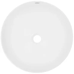 Waschbecken inkl. Ablaufgarnitur Weiß ohne Überlauf Ø 40x14,7 cm Weiß aus Keramik-ECD Germany Sale