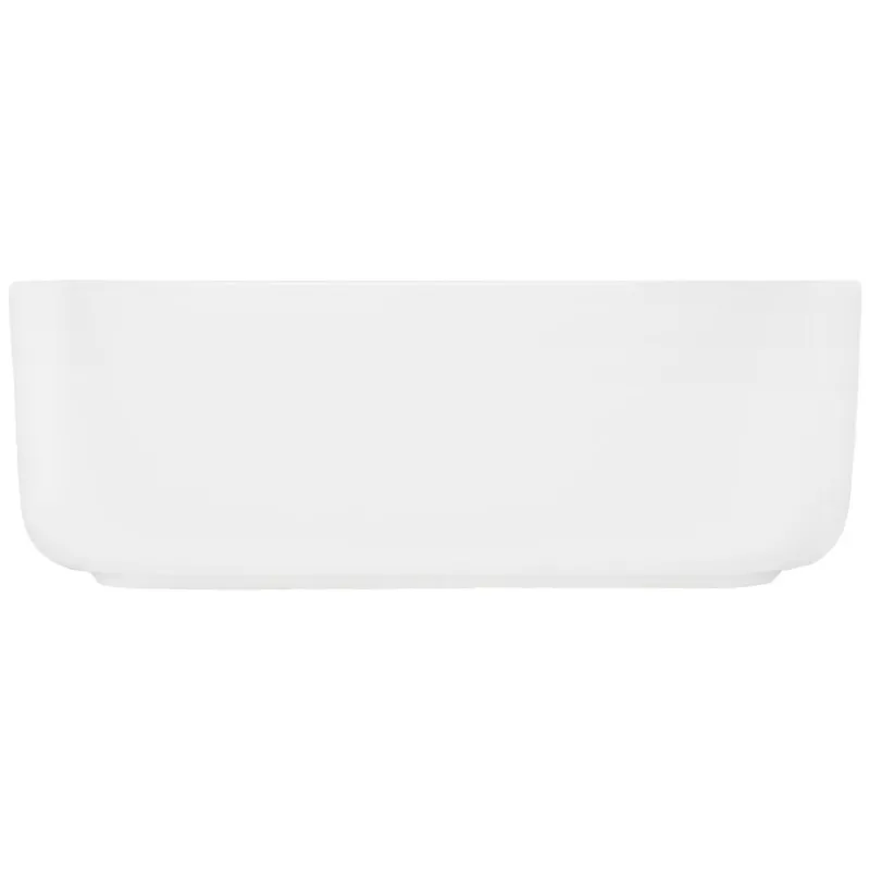 Waschbecken inkl. Ablaufgarnitur Weiß ohne Überlauf 39x39x14 cm Weiß aus Keramik-ECD Germany Discount