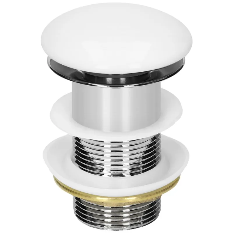 Waschbecken inkl. Ablaufgarnitur Weiß ohne Überlauf 39x39x14 cm Weiß aus Keramik-ECD Germany Discount