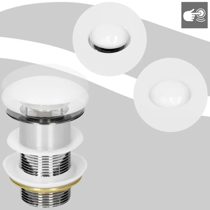 Waschbecken inkl. Ablaufgarnitur ohne Überlauf 50,5x38,5x13,5 cm Weiß aus Keramik LuxeBath-ECD Germany Online