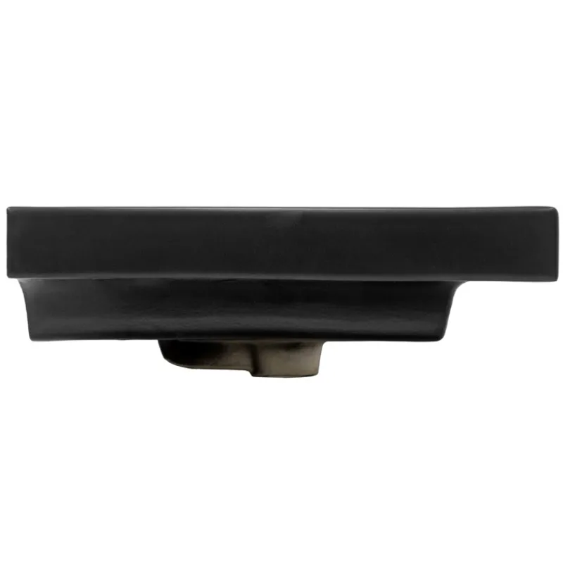 Waschbecken inkl. Ablaufgarnitur mit Überlauf 61x46,5x15,5 mm Schwarz matt aus Keramik ML-Design-ECD Germany Discount