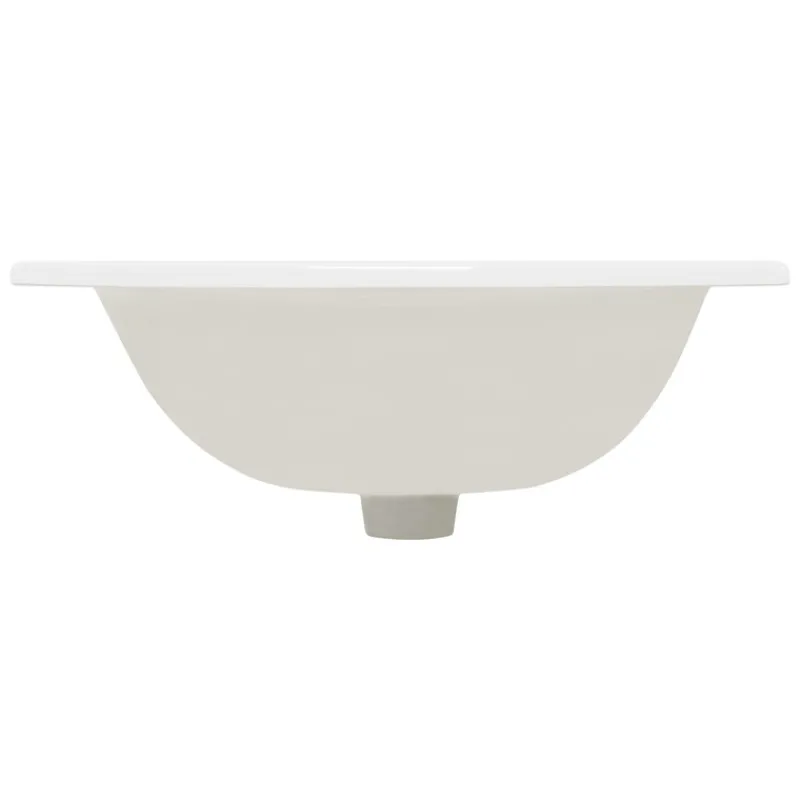 Waschbecken inkl. Ablaufgarnitur mit Überlauf 45x22,5x42 cm Weiß aus Keramik ML-Design-ECD Germany Best