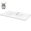 Waschbecken inkl. Ablaufgarnitur mit Überlauf 71x46,5x17,5 cm Weiß aus Keramik LuxeBath-ECD Germany Online