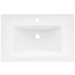 Waschbecken inkl. Ablaufgarnitur mit Überlauf 71x46,5x17,5 cm Weiß aus Keramik LuxeBath-ECD Germany Online