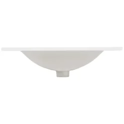 Waschbecken inkl. Ablaufgarnitur mit Überlauf 61x46,5x17,5 mm Weiß aus Keramik-ECD Germany Sale