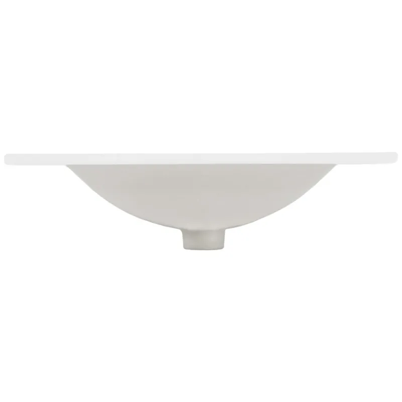 Waschbecken inkl. Ablaufgarnitur mit Überlauf 61x46,5x17,5 mm Weiß aus Keramik-ECD Germany Sale