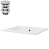 Waschbecken inkl. Ablaufgarnitur mit Überlauf 52,5x45x21 cm Weiß aus Keramik ML-Design-ECD Germany Sale