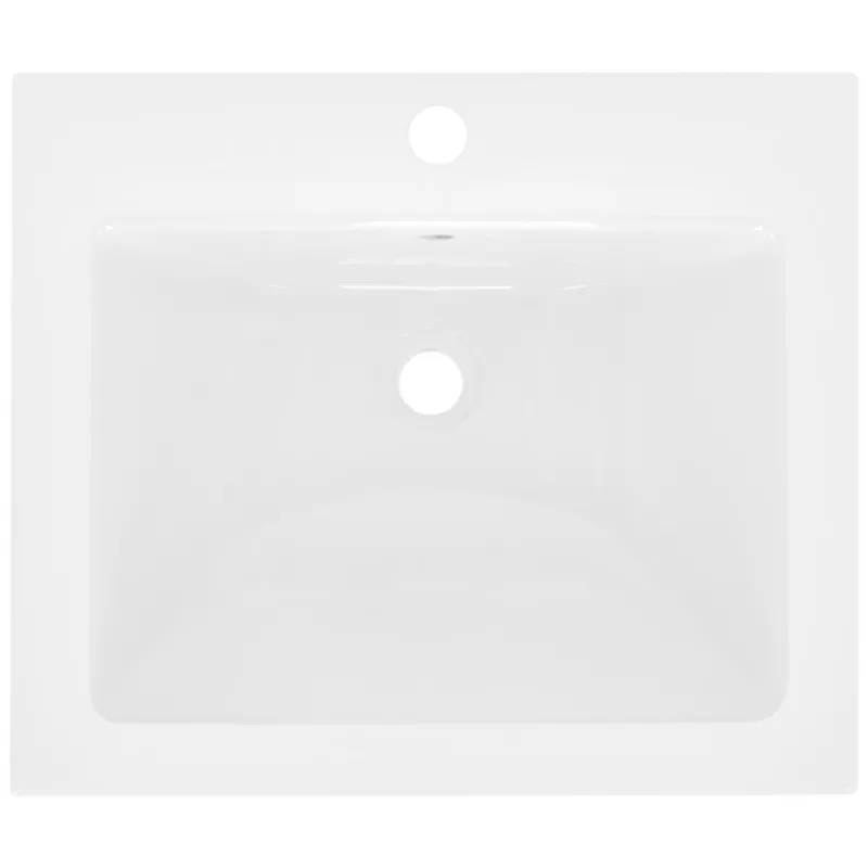 Waschbecken inkl. Ablaufgarnitur mit Überlauf 52,5x45x21 cm Weiß aus Keramik ML-Design-ECD Germany Sale