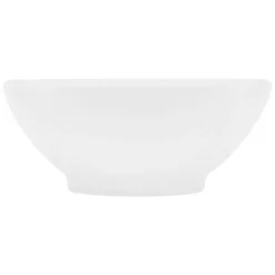 Waschbecken inkl. Ablaufgarnitur Weiß mit Überlauf Ø 42x17 cm Weiß aus Keramik-ECD Germany Outlet