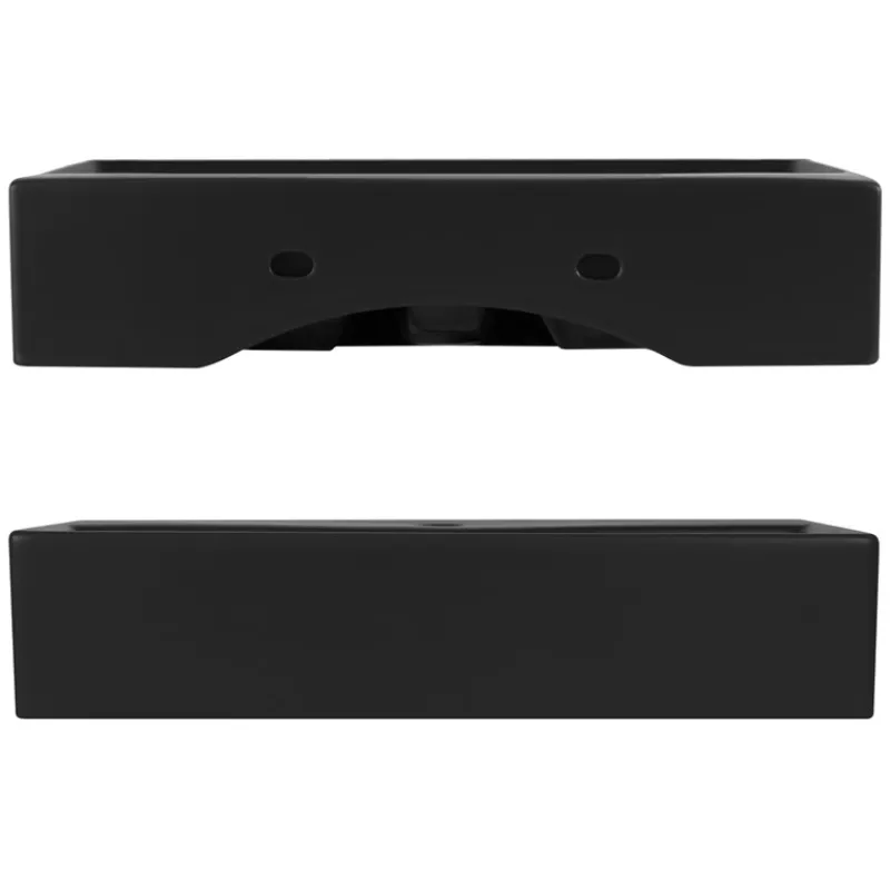 Waschbecken inkl. Ablaufgarnitur Schwarz mit Überlauf 60,5x36,5x13 cm Schwarz aus Keramik ML-Design-ECD Germany Clearance